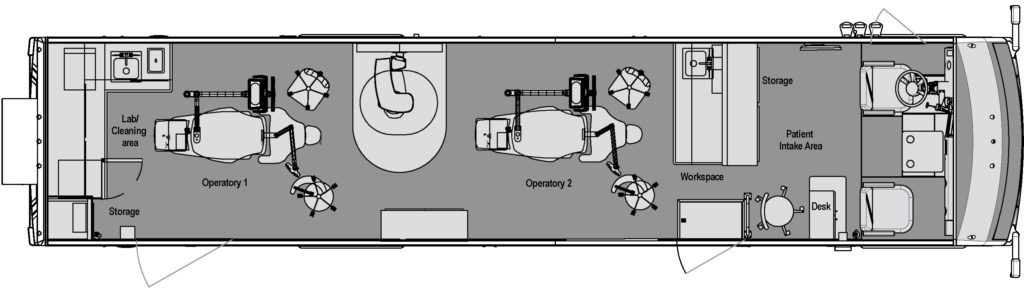 Premiere Series Mobile Dental Units Gray Floorplan